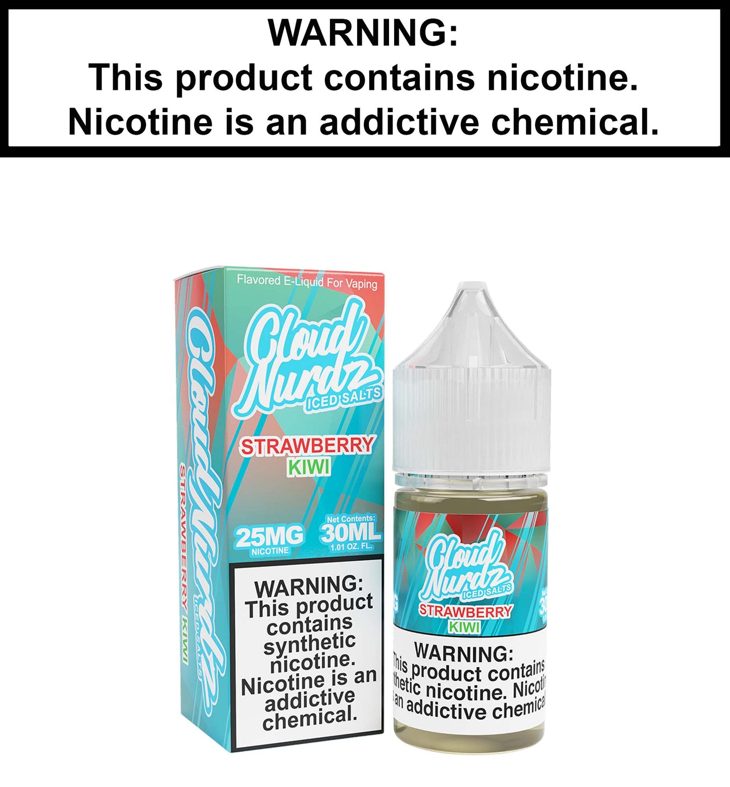 Cloud Nurdz Strawberry Kiwi Iced (Nic Salt) - 30ML