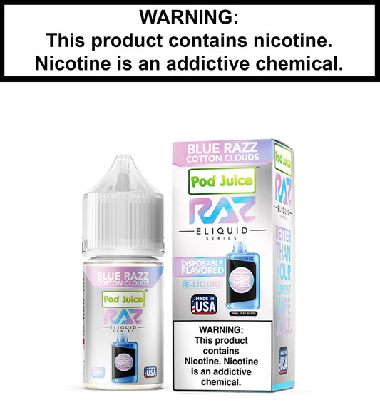 Pod Juice Blue Razz Cotton Clouds (Nic Salt)